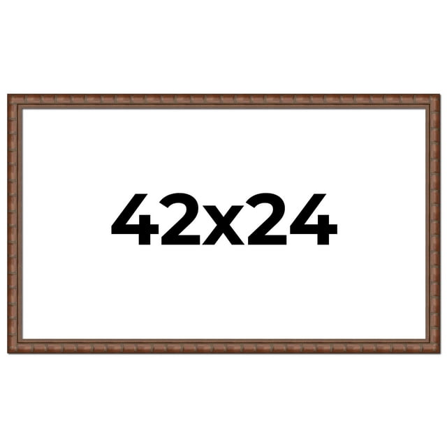 42x24 Dark Brown Bamboo Real Wood Picture Frame Width 1.5 inches | Interior Frame Depth 0.5 inches