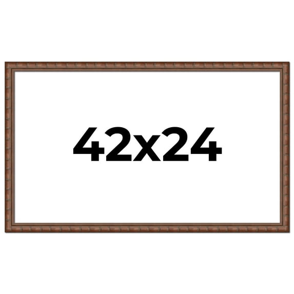 42x24 Dark Brown Bamboo Real Wood Picture Frame Width 1.5 inches | Interior Frame Depth 0.5 inches