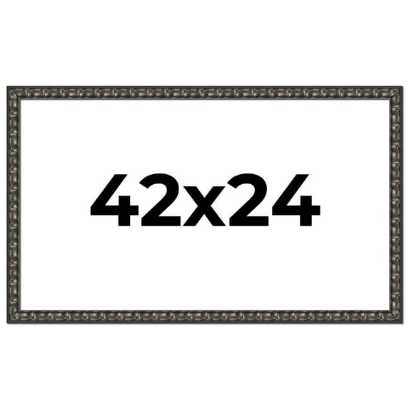 42x24 Frame Black-Brown Medieval Solid Wood Picture Frame | 1.5 Inch Moulding Width | Gotham