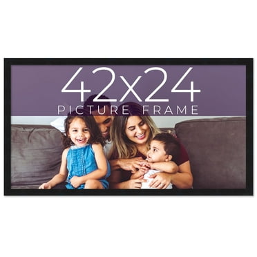 42x24 Frame Black Real Wood Picture Frame Width 0.75 inches | Interior Frame Depth 0.5 inches |