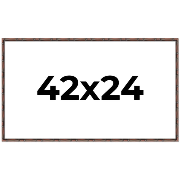 42x24 Frame Brown Bamboo with Dark Coffee/Walnut Finish | Solid Wood Picture Frame Width 0.75