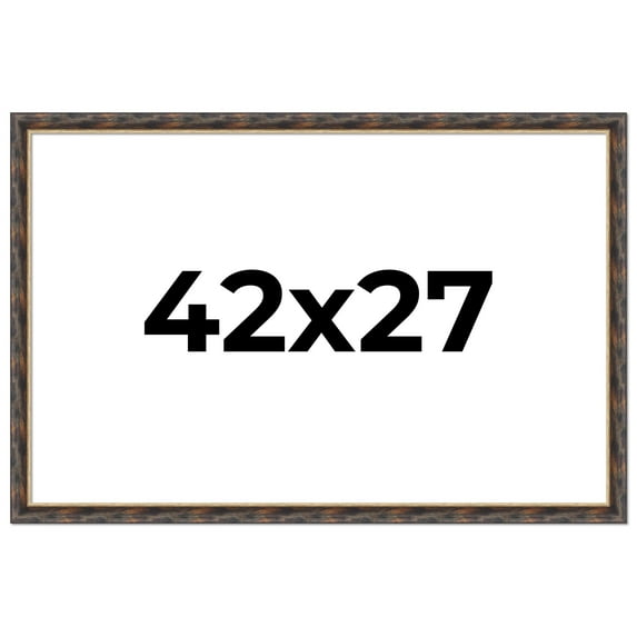 42x27 Frame Gold Real Wood Picture Frame Width 1.5 inches | Interior Frame Depth 0.5 inches |