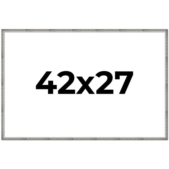42x27 Frame Silver Grey Distressed Solid Wood Picture Frame | 0.75 Inch Moulding Width | Interior