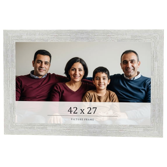 42x27 Frame White Real Wood Picture Frame Width 1.5 inches | Interior Frame Depth 0.5 inches | Barn