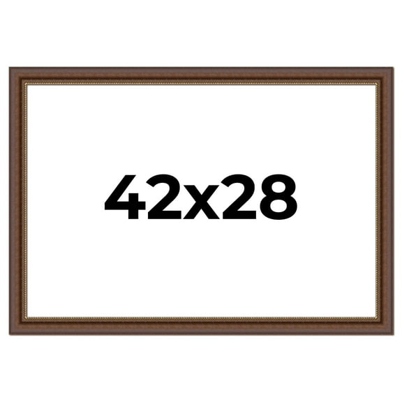 42x28 Copper and Brown Real Wood Picture Frame Width 2 inches | Interior Frame Depth 0.5 inches |