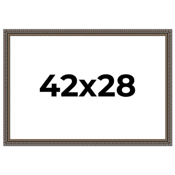 42x28 Frame Black Feather Payton Ornate Solid Wood Picture Frame Width 1.75 Inches | Interior Depth