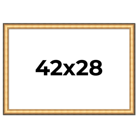 42x28 Frame Gold Plein Aire Solid Wood Picture Frame Width 2 Inches | Interior Frame Depth 0.5