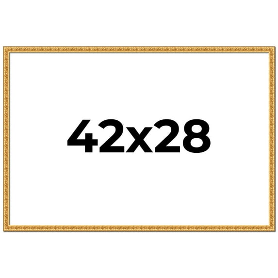 42x28 Frame Gold Real Wood Picture Frame Width 1 inches | Interior Frame Depth 0.5 inches | Edwina