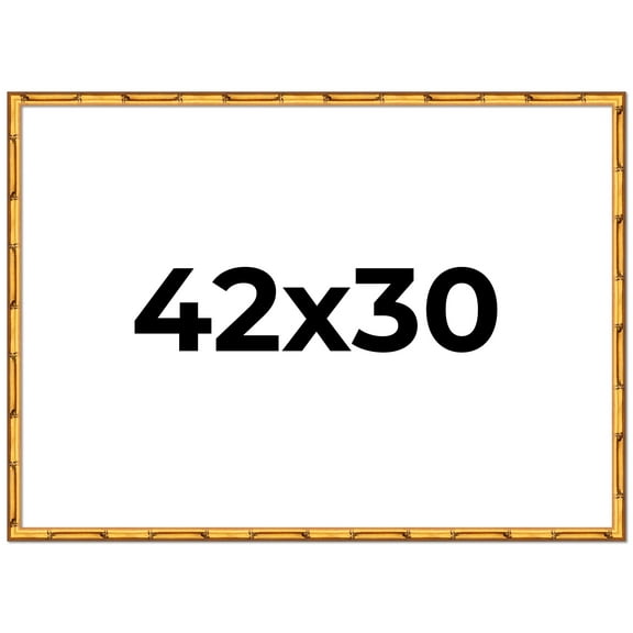42x30 Frame Gold Bamboo Picture Frame - Complete Modern Photo Frame Includes UV Acrylic Shatter