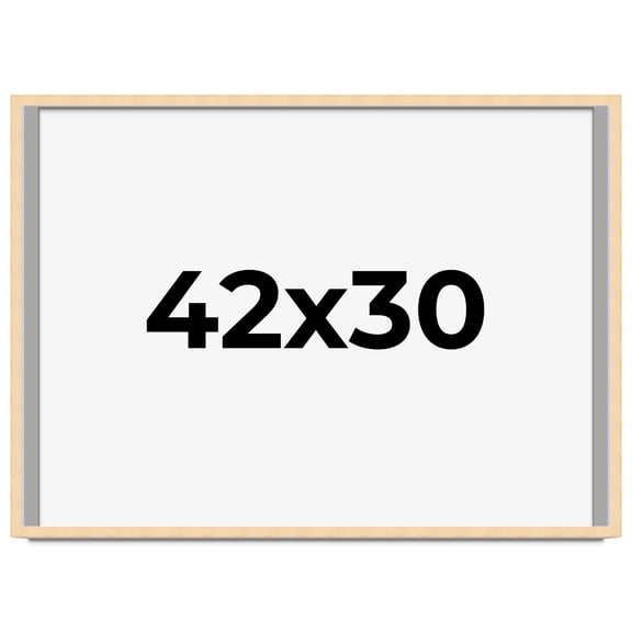 42x30 Frame Natural Wood Picture Frame | 0.75 Inch Moulding Width | with UV Acrylic Plexiglass,