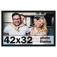 thumbnail image 1 of 42x32 Frame Black Solid Wood Picture Frame | 0.75 Inch Moulding Width | Includes UV Acrylic, 1 of 6