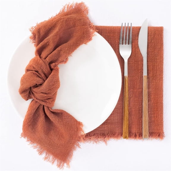 42x42cm Cotton Napkins 6PCS for Festive Table Settings and Everyday Charm Orange
