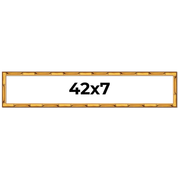 42x7 Frame Gold Bamboo Picture Frame - Complete Modern Photo Frame Includes UV Acrylic Shatter