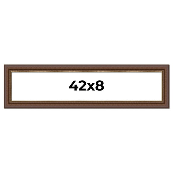 42x8 Copper and Brown Real Wood Picture Frame Width 2 inches | Interior Frame Depth 0.5 inches |