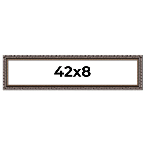 42x8 Frame Black Feather Payton Ornate Solid Wood Picture Frame Width 1.75 Inches | Interior Depth