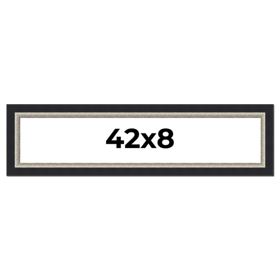 42x8 Frame Black Real Wood Picture Frame Width 2.25 Inches | Interior Frame Depth 0.5 Inches |