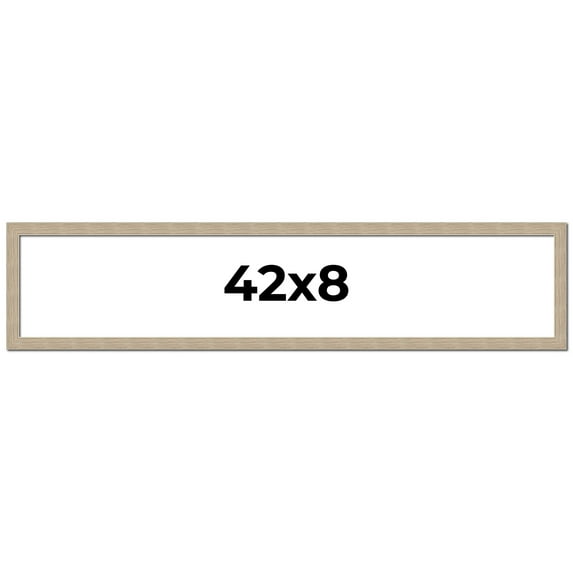 42x8 Frame Grey Solid Wood Picture Frame Width 1 Inches | Interior Frame Depth 0.5 Inches |