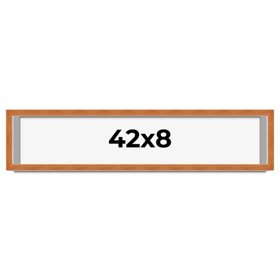 42x8 Frame Honey Pecan Brown Picture Frame - Modern Photo Frame Includes UV Acrylic Shatter Guard