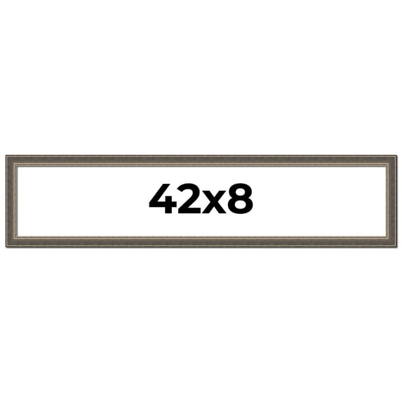 42x8 Frame Silver Real Wood Picture Frame Width 1.25 Inches | Interior Frame Depth 0.5 Inches |