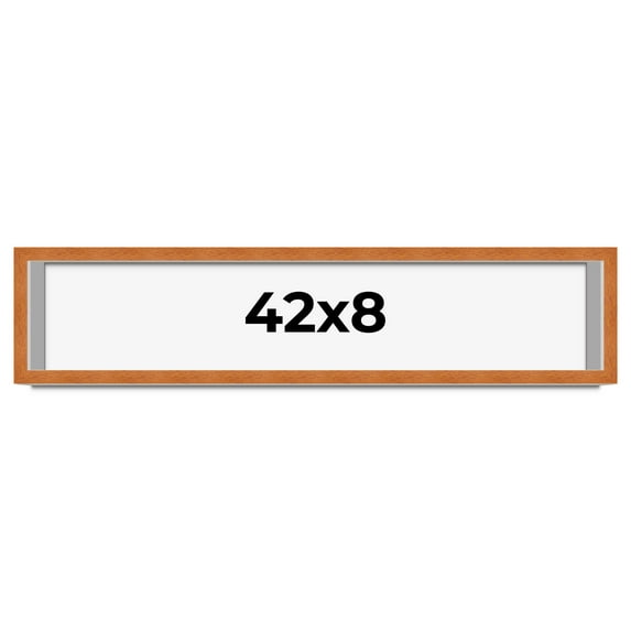 42x8 Shadow Box Frame Brown | 0.875 Inches Deep Real Wood Contemporary Shadowbox Display Frame | UV