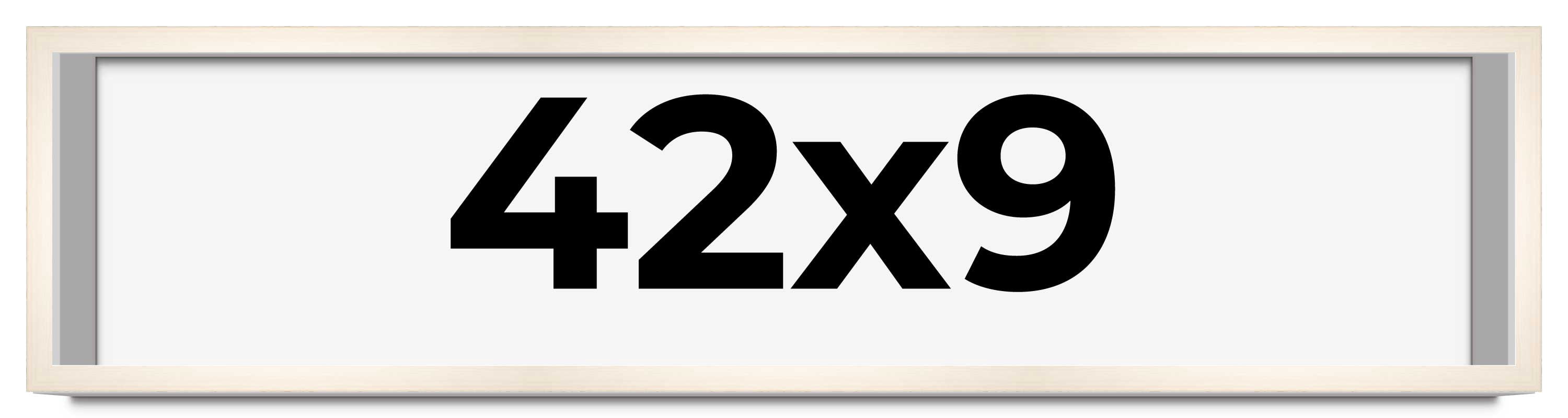 42x9 Frame White Wash Solid Wood Picture Frame | 0.75 Inch Moulding ...