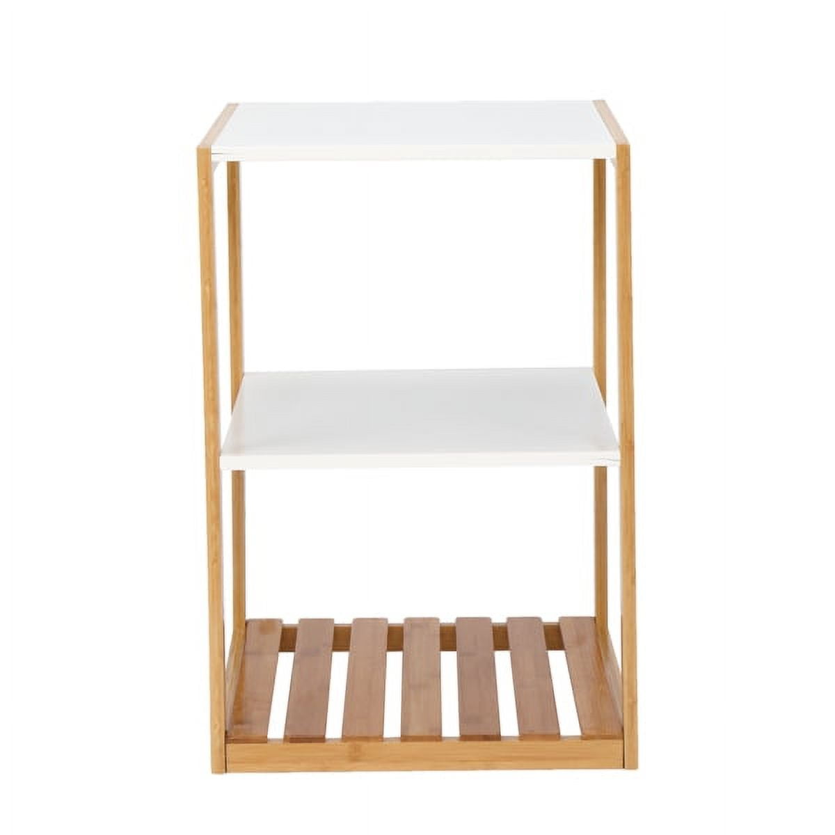 43 2 43 2 63 5cm Three Layer Bamboo Side Table Rectangular White Table 43 2 43 2 63 5cm three layer bamboo side table rectangular white table