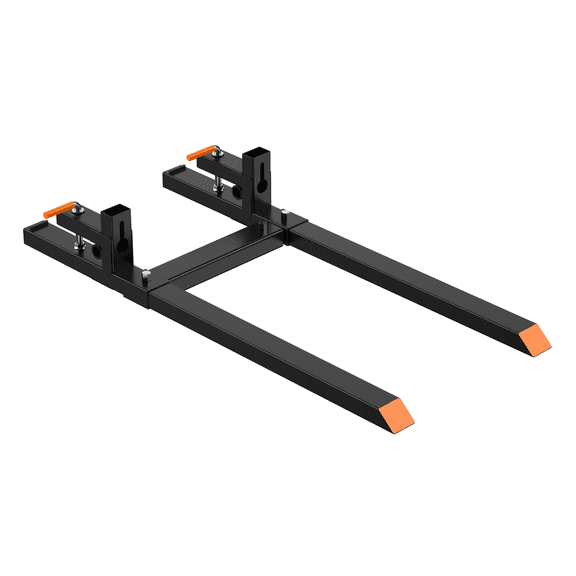 43" 2000 lbs Clamp-On Pallet Forks for Tractor Bucket, with Adjustable Stabilizer Bar, Universal Loader Attachments for Skid Steer & Tractor