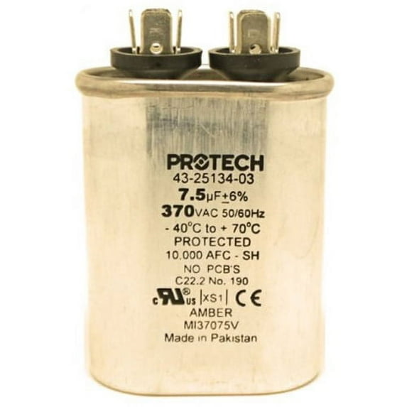 43-20847-10 - OEM Rheem Upgraded Replacement Oval Capacitor 7.5 uF MFD 370 volt