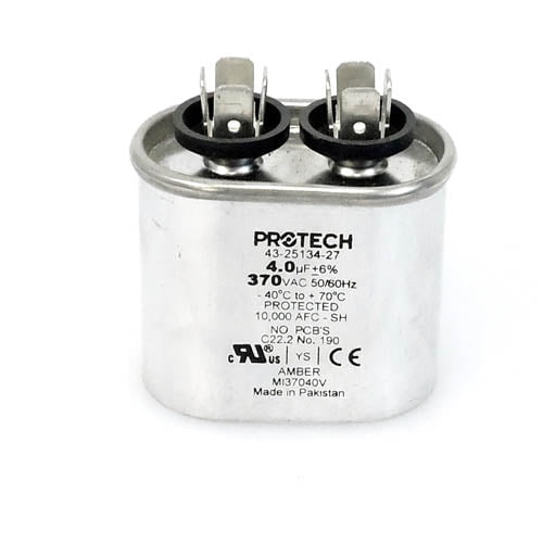 Rheem/Ruud OEM Run Capacitor 4 UF 370V - Fits Parts 43-20847-44, 43-100497-43 (Model # 8462)