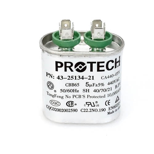 43-25134-21 - OEM Rheem Oval Run Capacitor 5 uf 440 Volt
