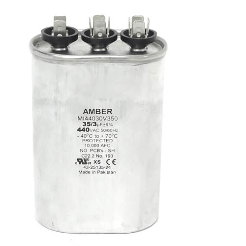 43-25135-24 - OEM Rheem Ruud Weather King Corsaire Dual Run Oval Capacitor 35/3 uf MFD 440 Volt VAC