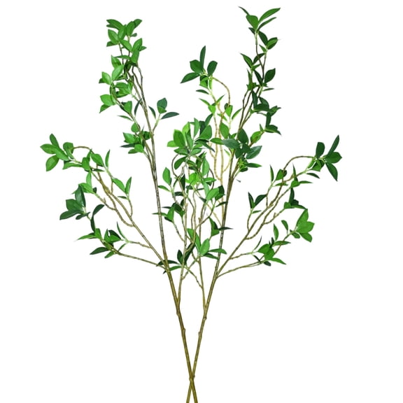2Pcs 43.31" Artificial Greenery Stems,Tall Fake Ficus Twig Branches Plants Faux Greenery Stems Branches for Vase Fillers Home Office Wedding Spring Table Decor