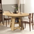 thumbnail image 1 of 43.3''-59'' Extendable Round Dining Table for 4-8, Mid Century Modern Wooden Round Table with Removable Leaves Space Saving, for Kitchen Living Room, 1 of 9