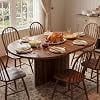 43.3"59" Extendable Round to Oval Dining Table for 4-8, Space Saving Kitchen Table with Removable Leaf, Cross Base Support, Easy Assembly, Table OnlyWalnut