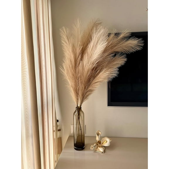43" / 3.6 ft Pampas Grass Tall 4 Pcs - Artificial Large Pampas Grass Decor for Floor Vase, Room Decor, Home Decor,  Decor (Coffee & Cream)