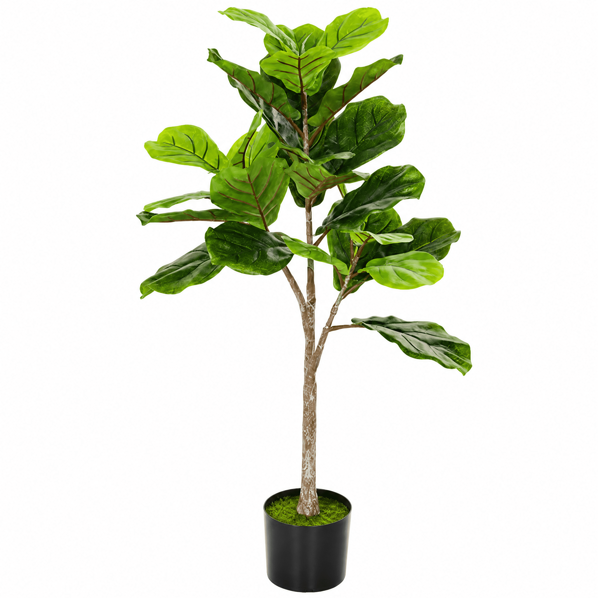 43.3" Artificial Fiddle Leaf Fig Tree - Realistic PEVA Leaves, Low-Maintenance Year-Round Greenery for Home/Office Corner