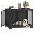 thumbnail image 1 of Hzuaneri Dog Crate Furniture with Barn Door, 43.3" Wood Heavy Duty Dog Crate Kennel for Medium/Large Dogs, End Side Table, Farmhouse Style, Black, 1 of 9