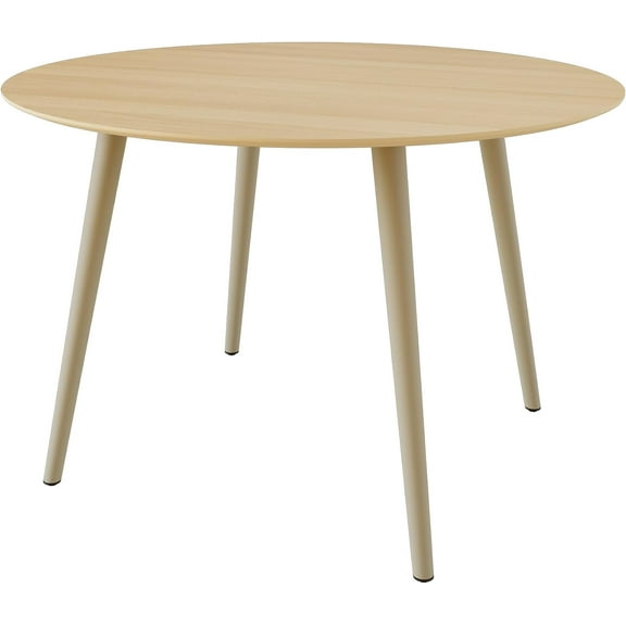 43.3 Inch Cream Round Dining Table for 4, Space-Saving Dinette Perfect for Kitchen Dining Living Room(Cream Table)