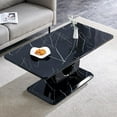 thumbnail image 1 of JUFU 43.3 in Modern Rectangle Coffee Table, Black Faux Marble, for Living Room, 1 of 8