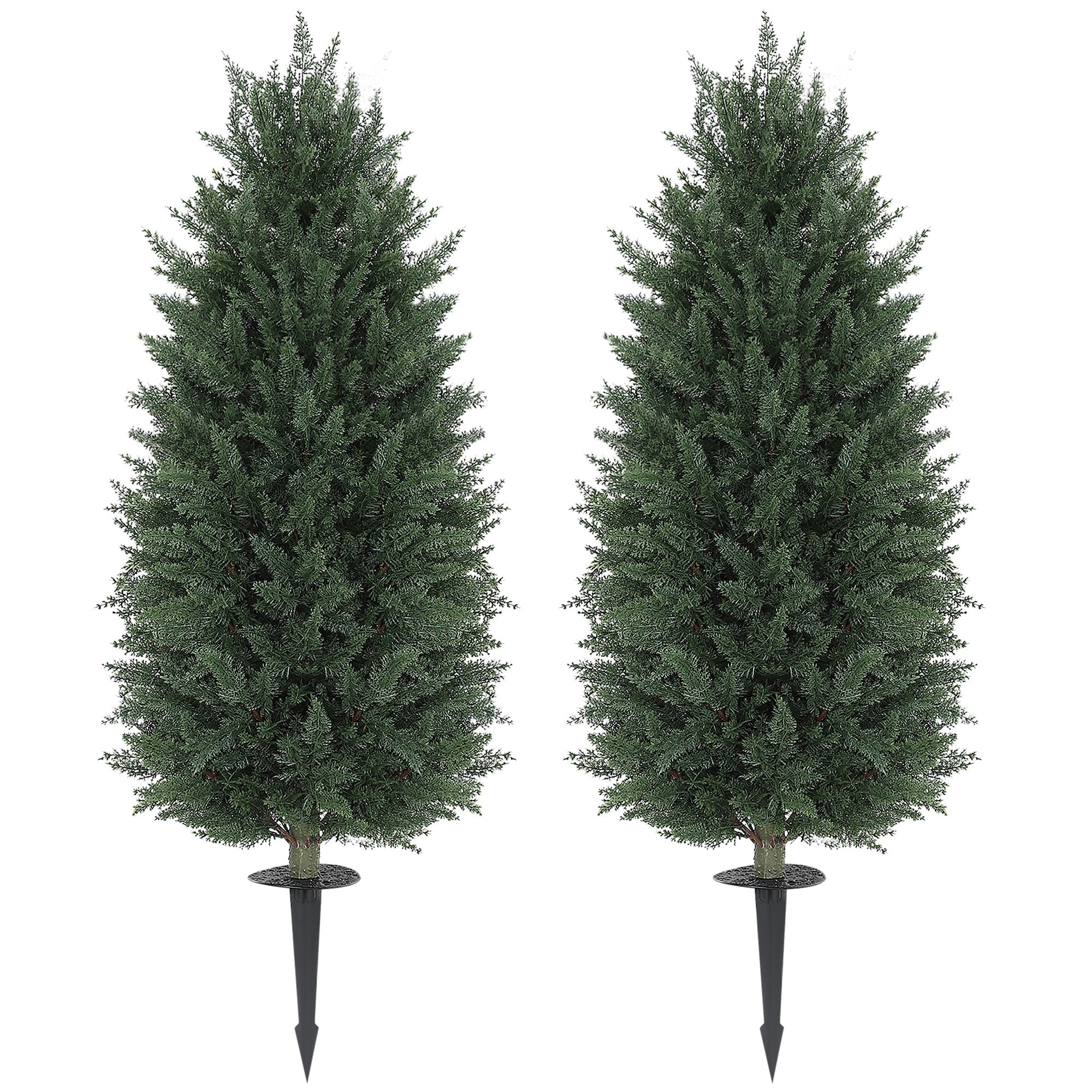 43.3 Inch Set of 2 Artificial Cypress Topiary Tree, Indoor Outdoor UV ...