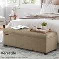thumbnail image 1 of SONGMICS 43.3" Storage Ottoman Bench Hold up to 660lbs Bedroom Ottoman Bench Enough Storage for Bedroom Entryway Living Room Light Taupe, 1 of 6