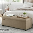 thumbnail image 1 of SONGMICS 43.3" Storage Ottoman Bench Hold up to 660lbs Bedroom Ottoman Bench Enough Storage for Bedroom Entryway Living Room Light Taupe, 1 of 6