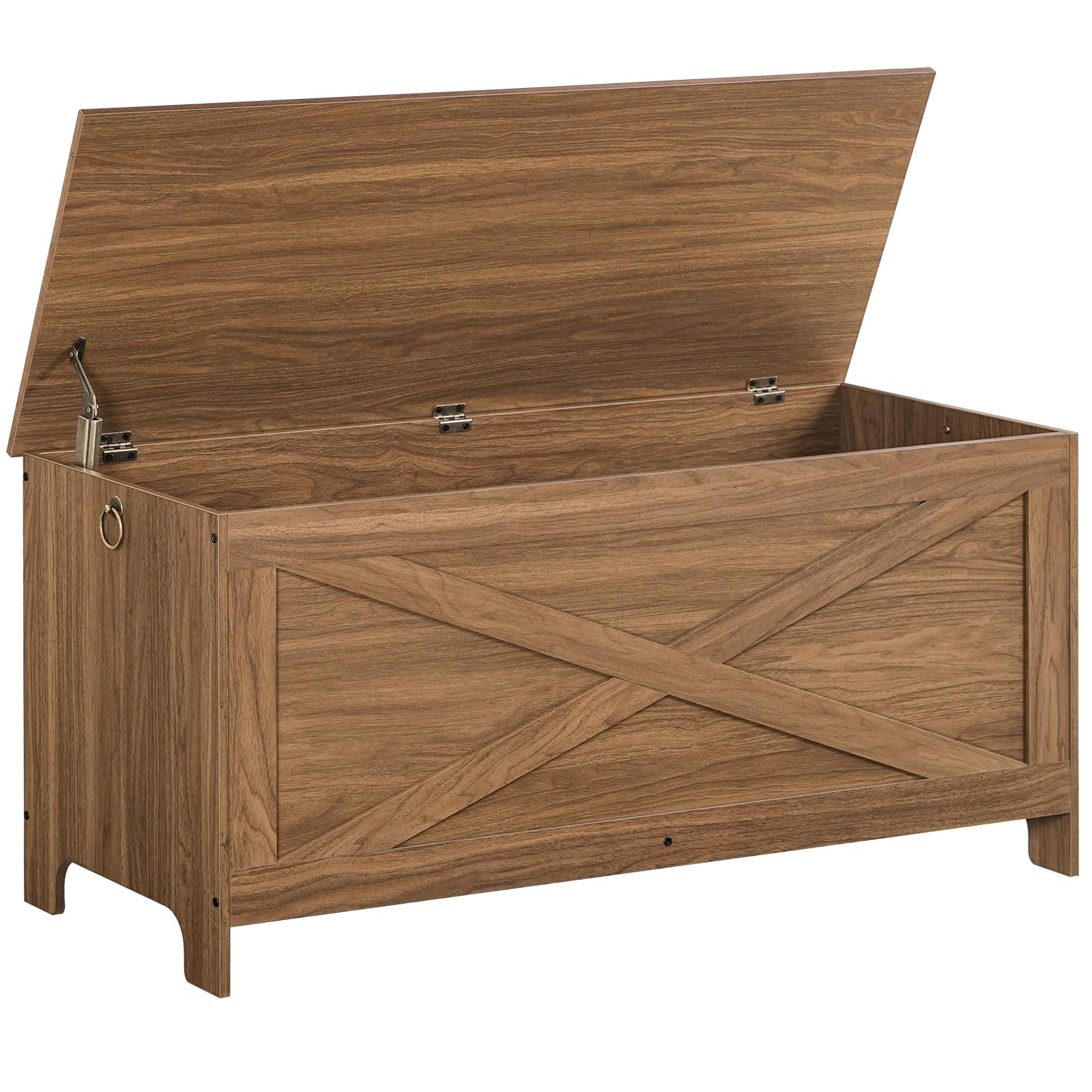 43.3" Toy Chest, Sturdy Entryway Storage Chest with Safety Hinges ...
