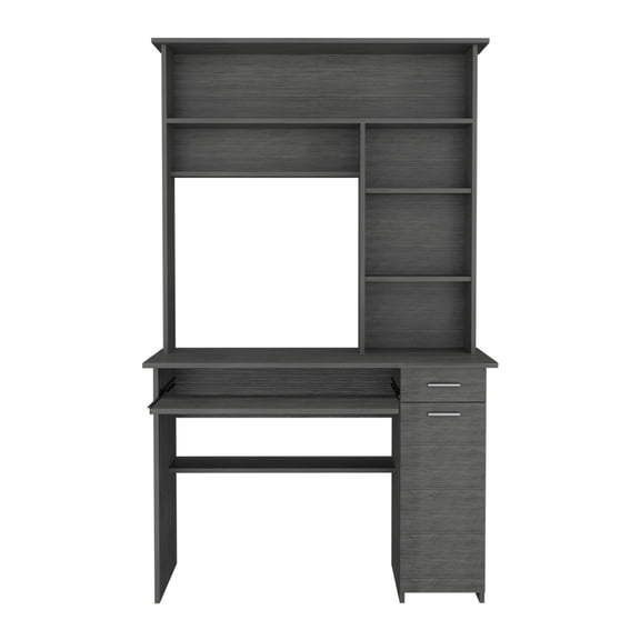 43.3"W x 22.9"D Computer Desk | Five - Shelf Hutch Design | Home Office Setup