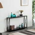 thumbnail image 1 of 43.3 inch Sofa Table, Long Console Tables with Large Wood Tabletop Heavy Duty Metal Frame for Entryway Behind Couch Hallway Foyer, Black, 1 of 9