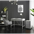 thumbnail image 1 of 43.3 x 21.7 x 30 in. Yolanda Desk - 2 Storage Drawers, White & Grey, 1 of 1