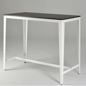 43.3"x21.6"x36.2",Simple Metal Frame with Durable White Powder Coating,Spacious Desktop,Multifunctional,Medium Density Fiberboard,Farmhouse Style Minimalist Counter Height Table in Brown/ White