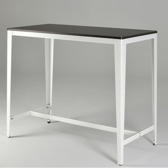 43.3"x21.6"x36.2",Simple Metal Frame with Durable White Powder Coating,Spacious Desktop,Multifunctional,Medium Density Fiberboard,Farmhouse Style Minimalist Counter Height Table in Brown/ White