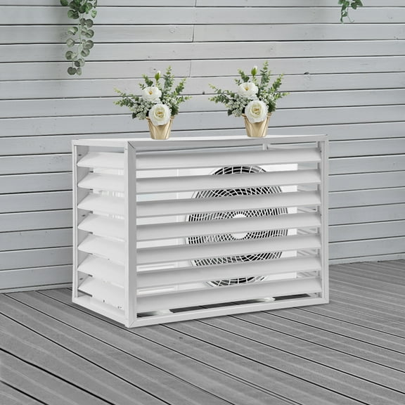 43.31*23.62*31.5 Multiple Strengths Free Standing White Air Conditioner Privacy Screen for Garden, Yard