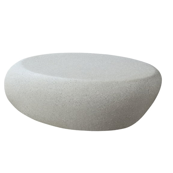 43.31'' Coffee Table with Elliptical Shape | Matte Rocks Finish in Living Space | One - Piece Molded for Strength | No Assembly Hassle